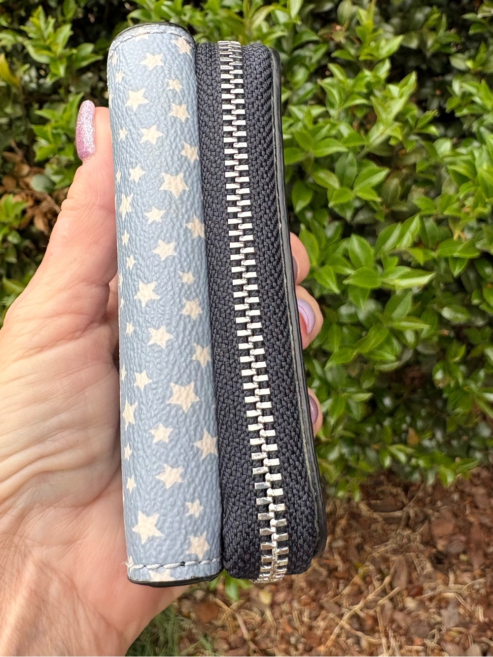 Coach Ditzy Star Multi Blue Trifold Wallet EUC - Picture 4 of 8